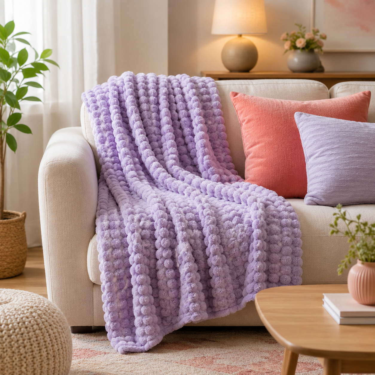 Cozy Bubble Throw Blanket