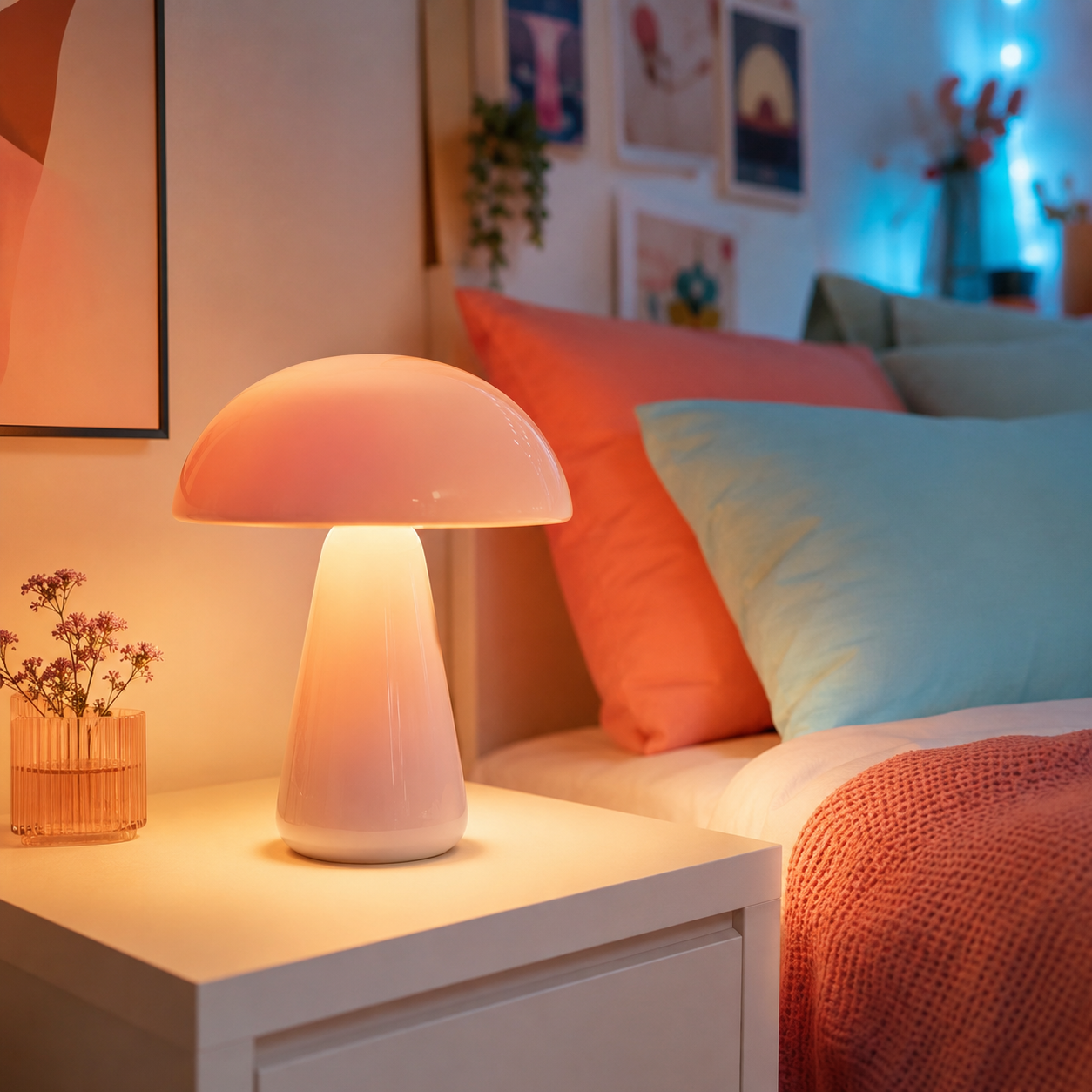 Pastel Glow Mushroom Lamp